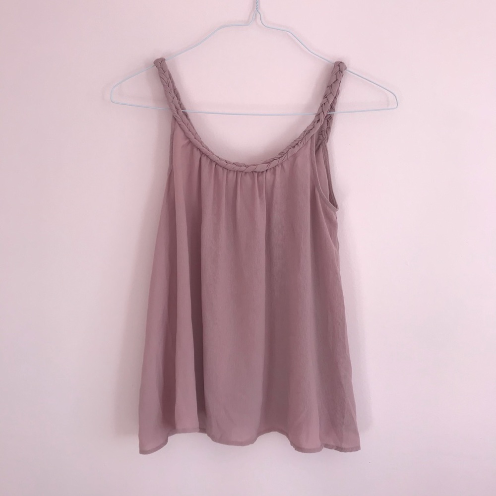 Olive and oak braided tank top
